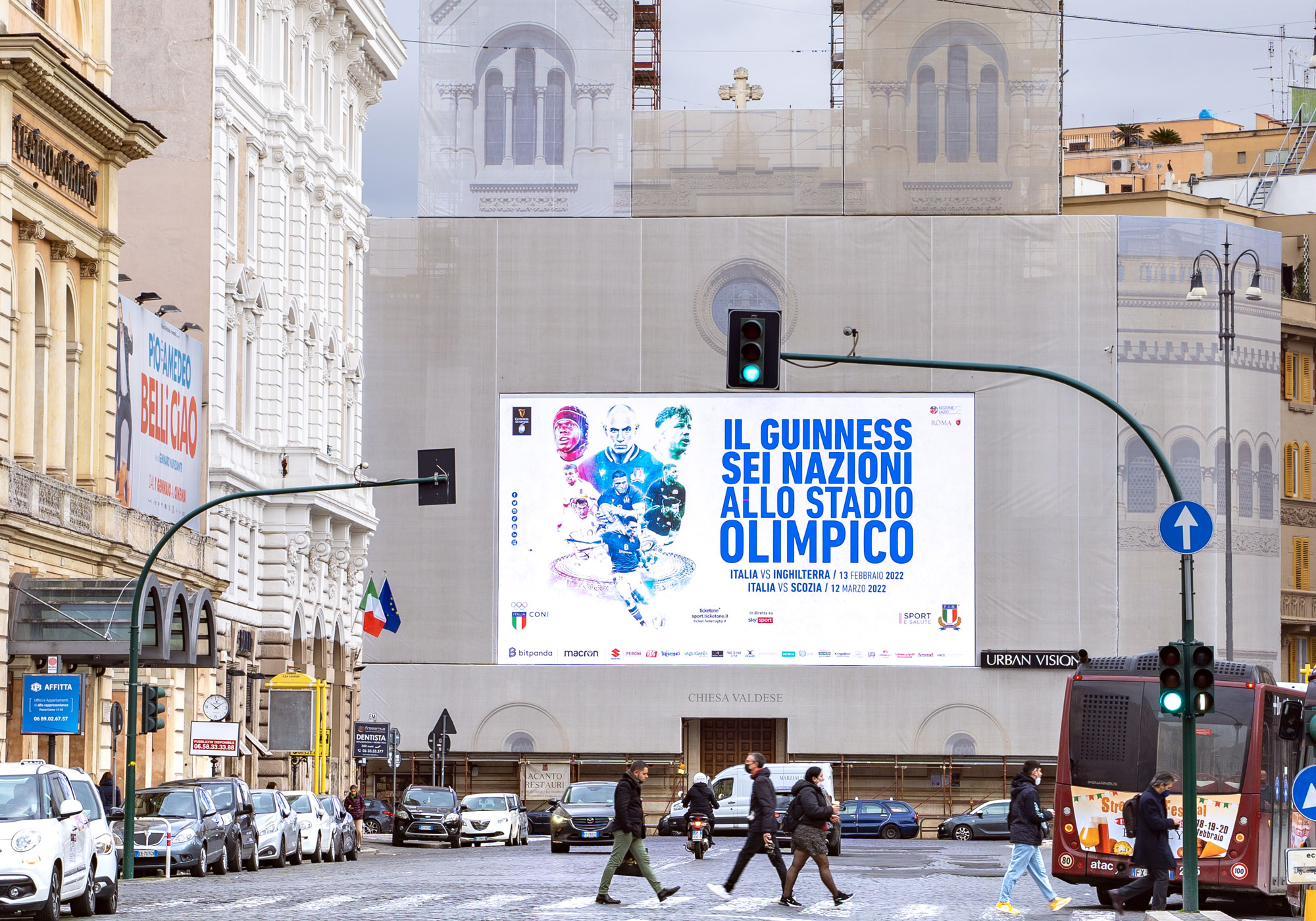 Affissioni campagna di comunicazione 6 nazioni 2022